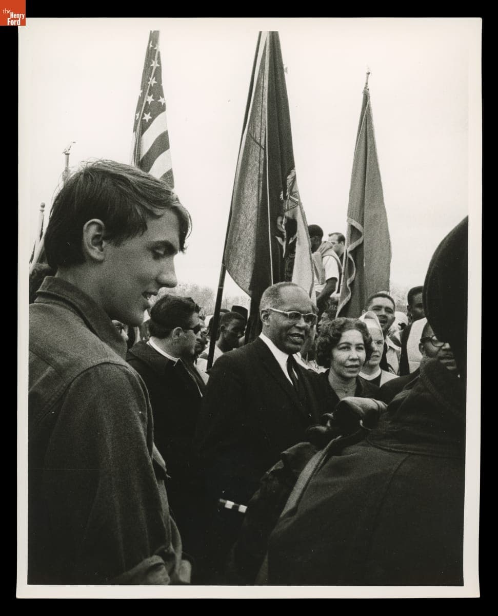 Voting Rights Marchers Carrying Flags, Montgomery, Alabama, March 25, 1965