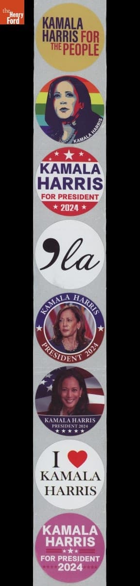 Sheet of 12 Kamala Harris Stickers, 2024