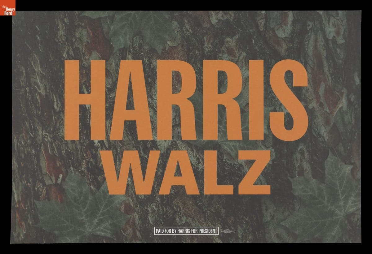 Harris Walz Camouflage Rally Sign, 2024