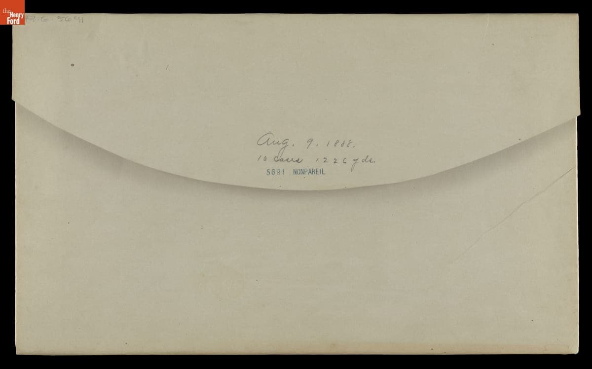 Fabric Samples, "5691 Nonpareil," from Cocheco Mfg. Co., August 9, 1888