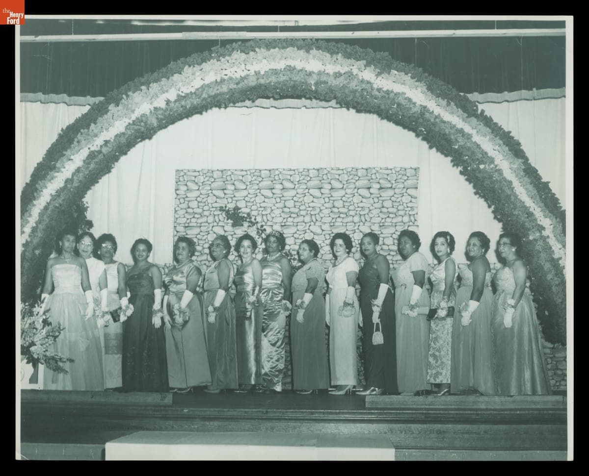 Richie Jean Jackson, Juanita Sherrod and Amelia Boynton Pose with Others for a Society Event Photo