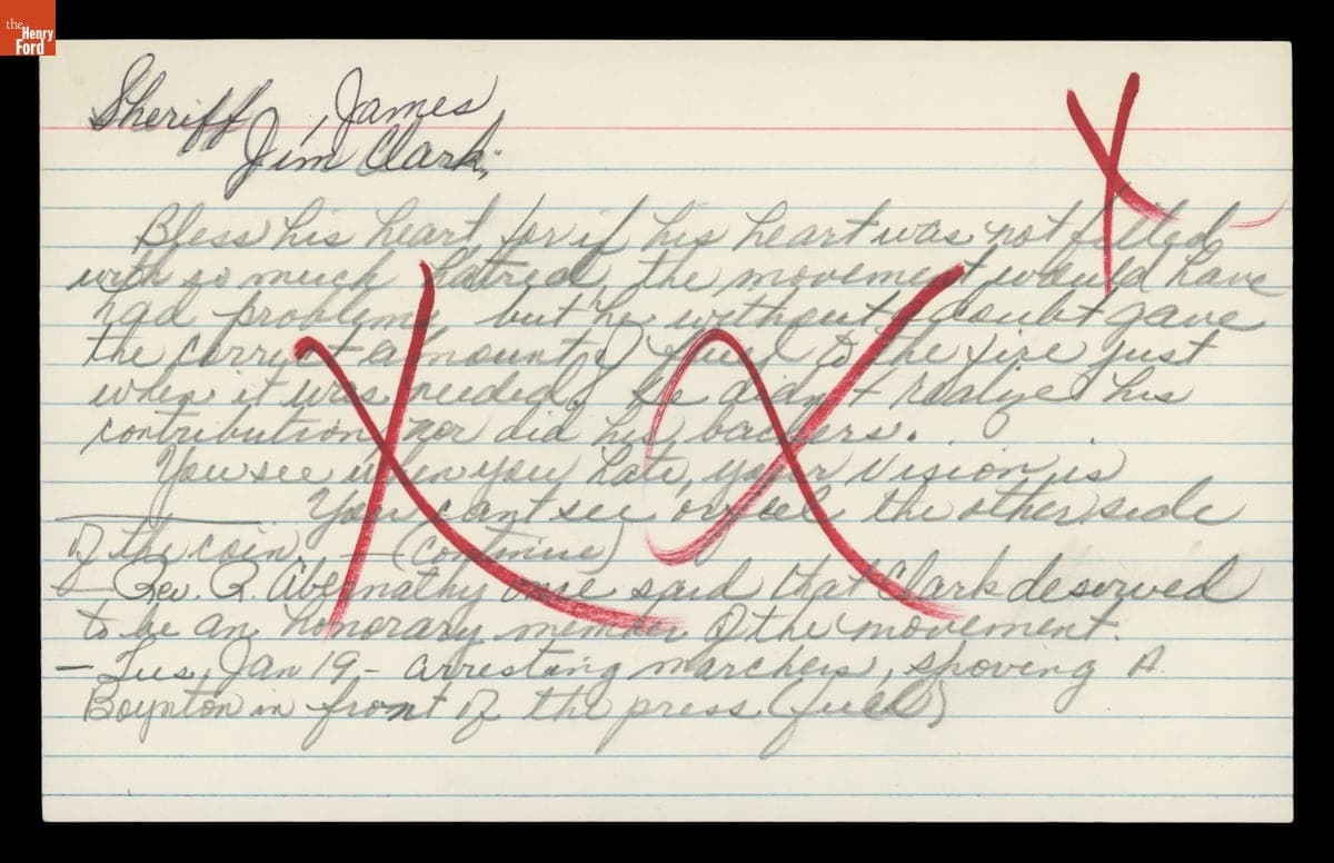 Handwritten Notes by Richie Jean Jackson for "The House by the Side of the Road"
