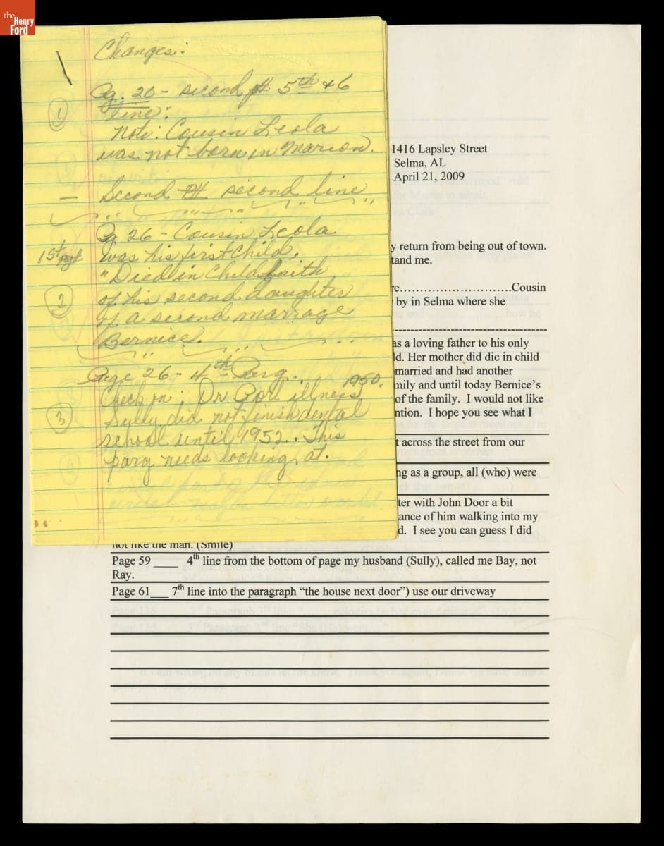 Notes and Corrections for "The House by the Side of the Road," 2009
