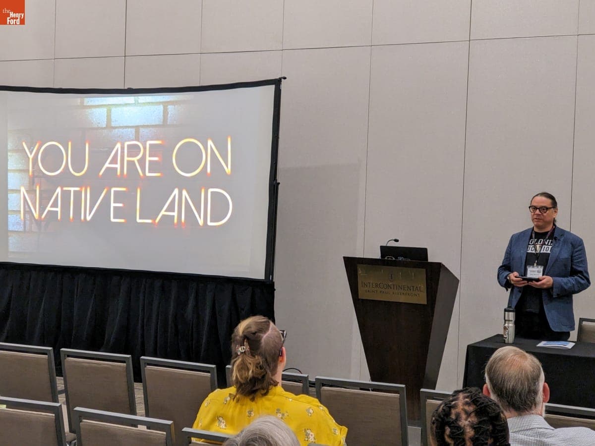 Sean Sherman Delivering his Keynote to the Agricultural Historical Society, St. Paul, Minnesota, June 5, 2025