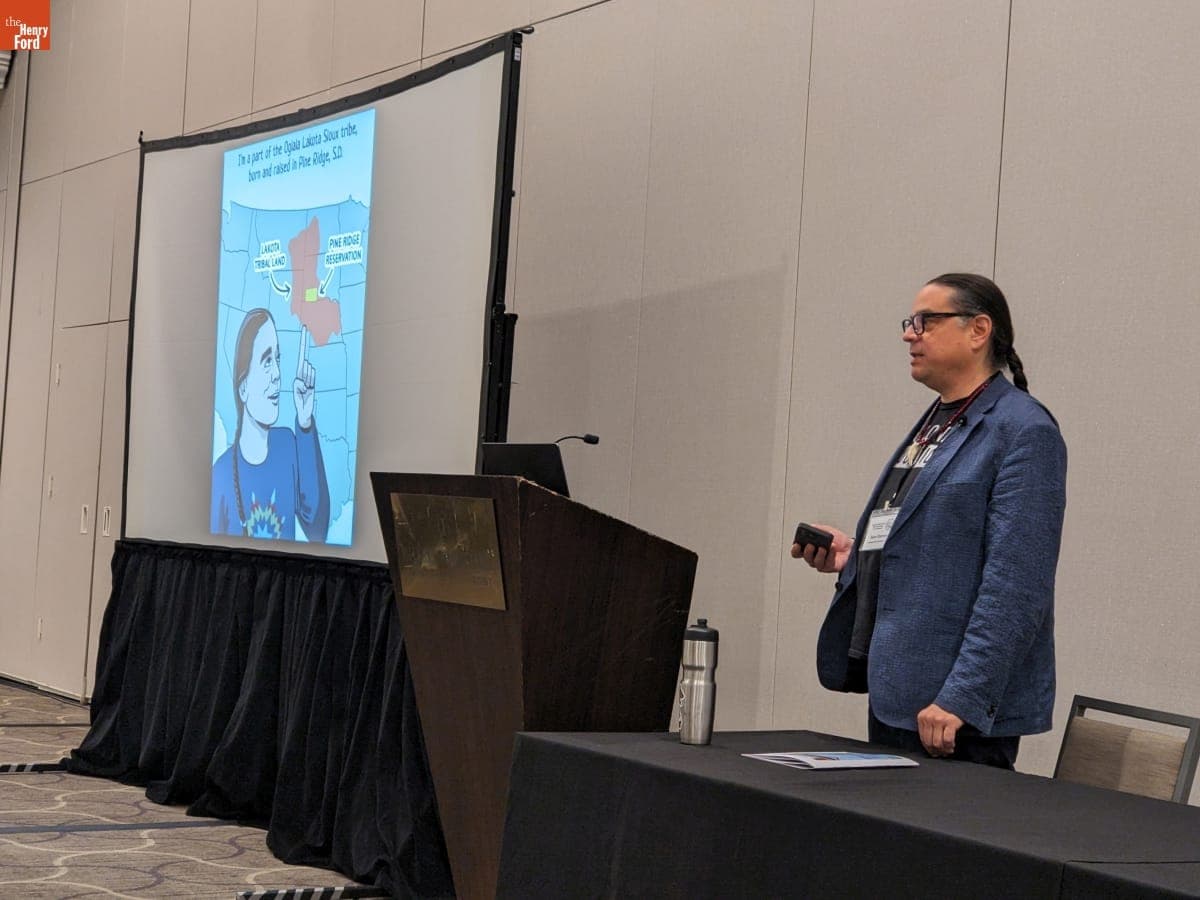 Sean Sherman Delivering his Keynote to the Agricultural Historical Society, St. Paul, Minnesota, June 5, 2025