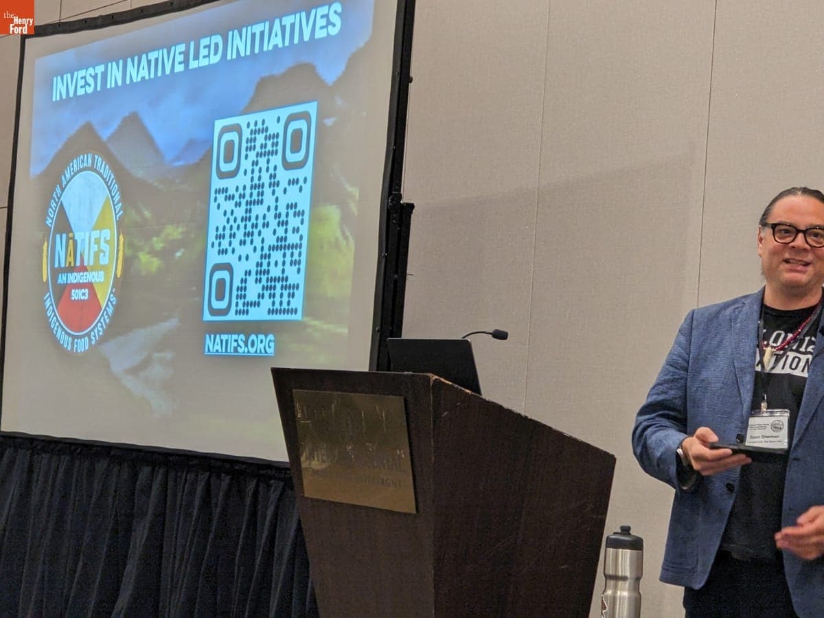 Sean Sherman Delivering his Keynote to the Agricultural Historical Society, St. Paul, Minnesota, June 5, 2025
