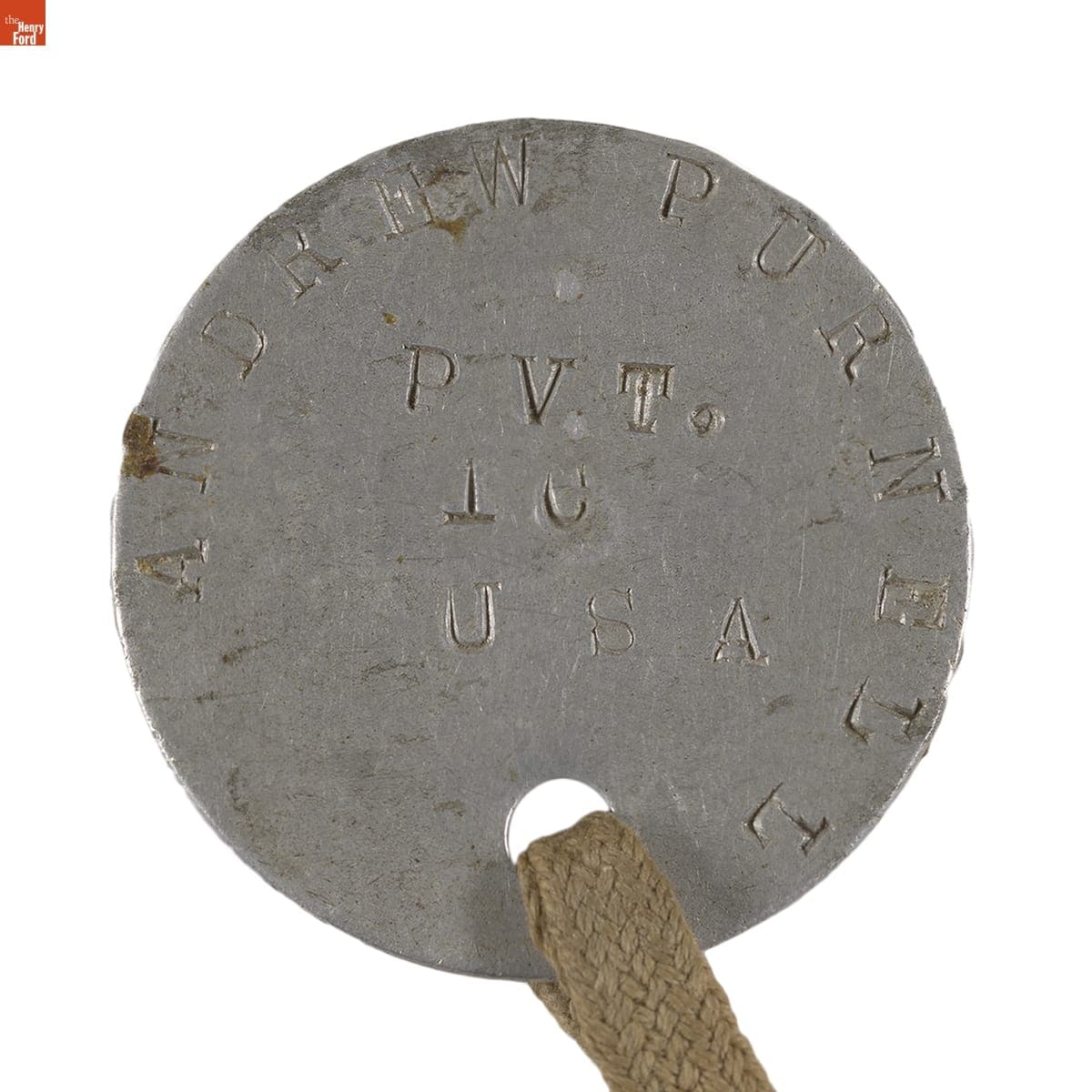 Private Andrew Purnell's United States Military Dog Tag, December 1917
