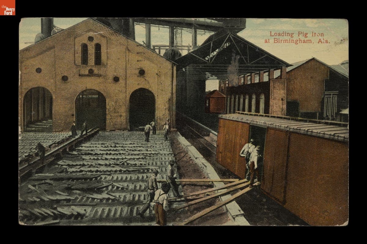 "Loading Pig Iron at Birmingham, Ala.," Sent to Andrew Purnell, Postmarked October 31, 1916