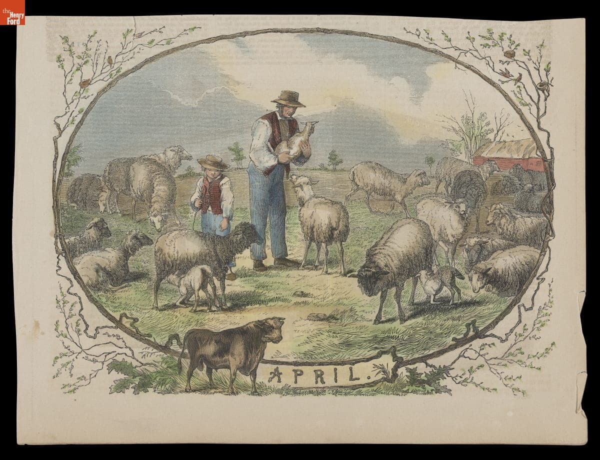 Wood Engraving, "April," 1854