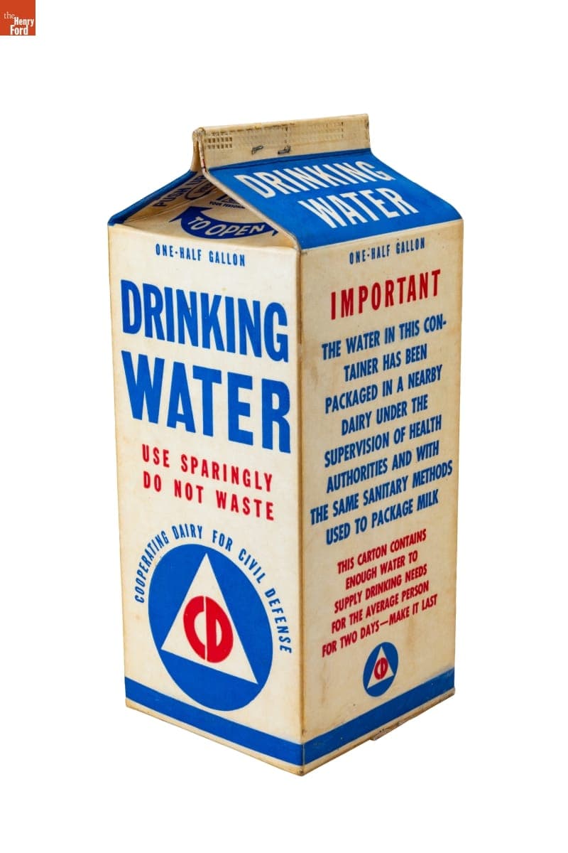 Civil Defense Drinking Water Carton, 1961-1971
