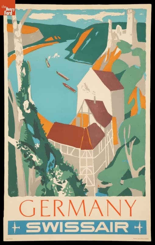 Advertising Poster, "Germany: Swissair," circa 1970