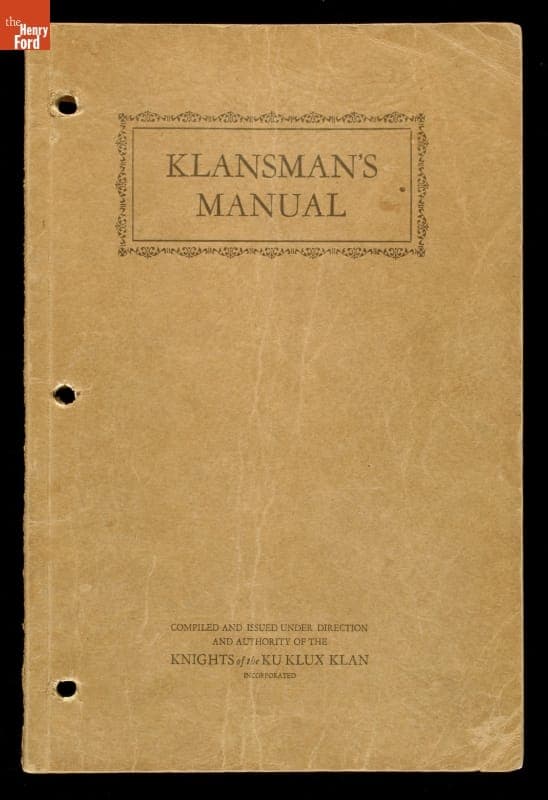 "Klansman's Manual," Knights of the Ku Klux Klan, 1924