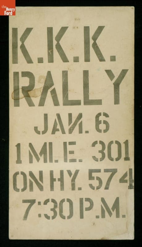 Poster, "K.K.K. Rally," circa 1950