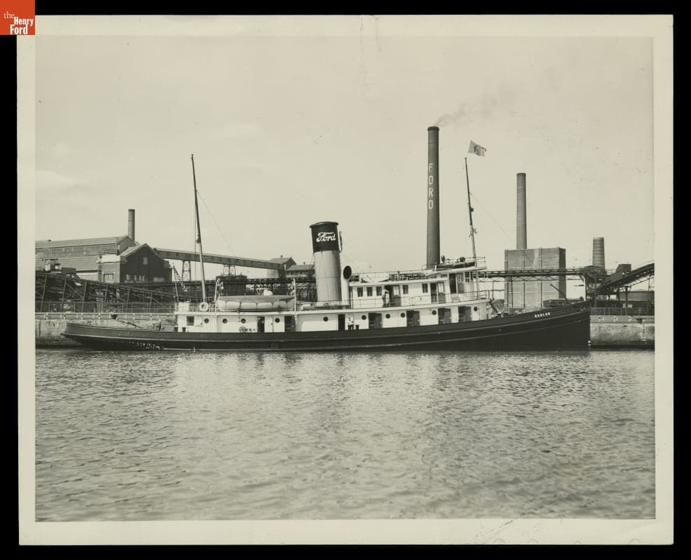 Ford Motor Company Tugboat "Barlow" at Dock, 1932