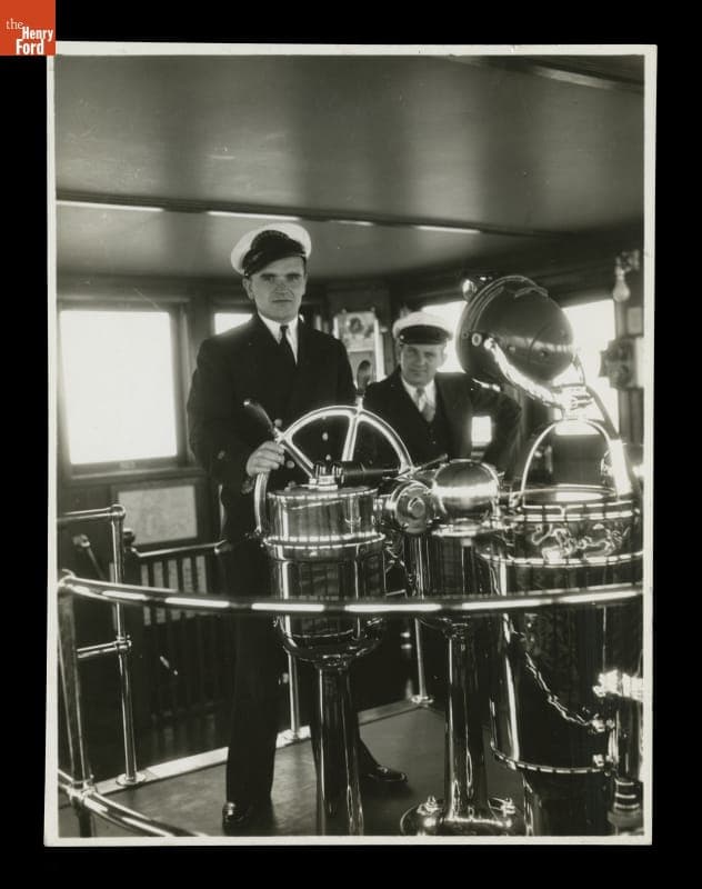Crew on Bridge of Ford Motor Company Ship "Henry Ford II," circa 1938