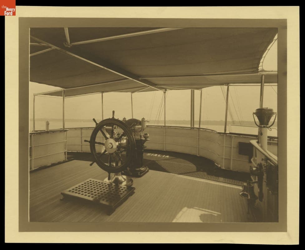 Wheelhouse on "Sialia," Henry Ford's Yacht, circa 1925