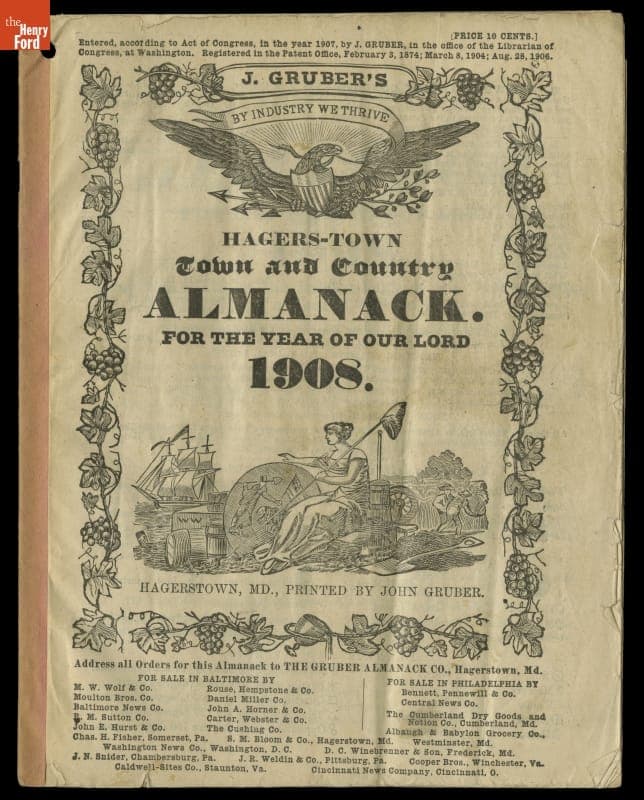 "J. Gruber's Hagers-Town Town and Country Almanack," 1908