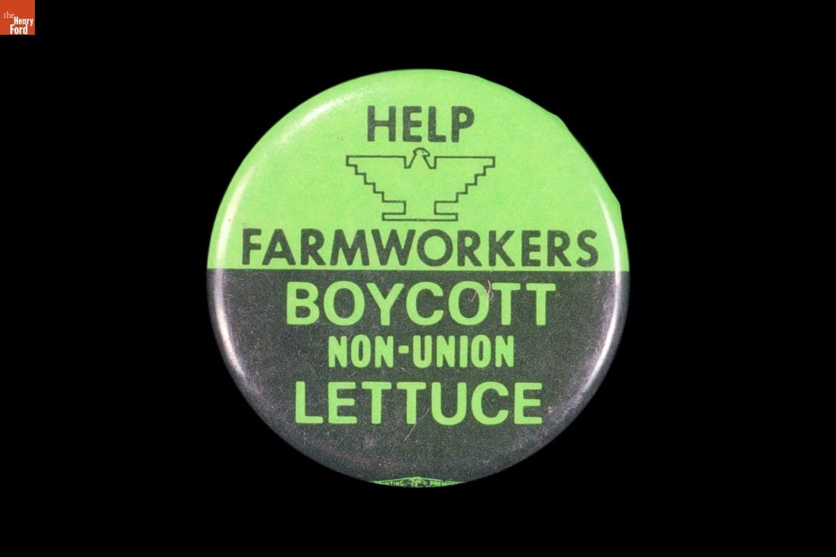 Button, "Help Farmworkers: Boycott Non-Union Lettuce," 1970-1975
