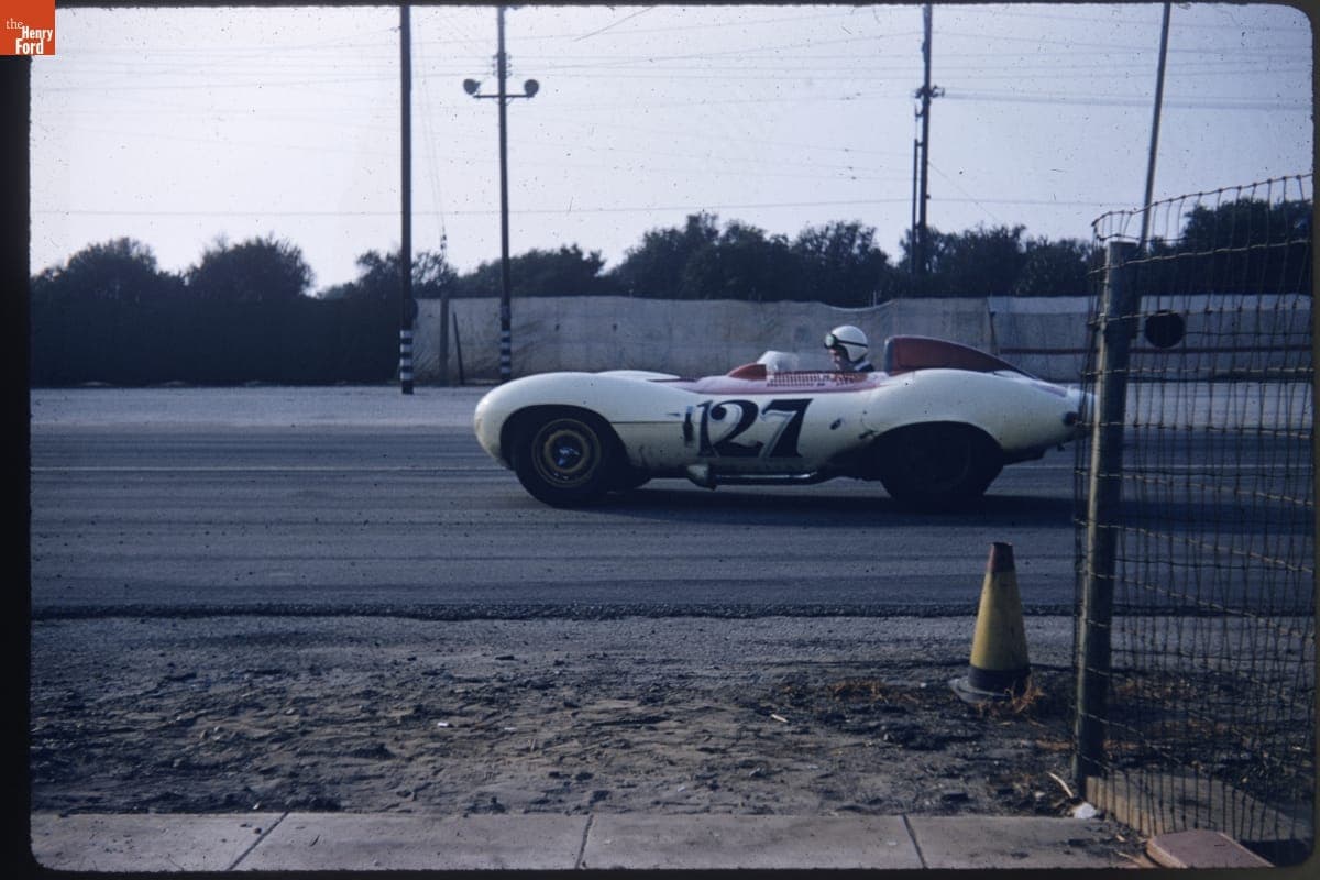 Jaguar D-Type Driven by Ron Flockhart in the First Los Angeles Examiner Grand Prix, March 1959