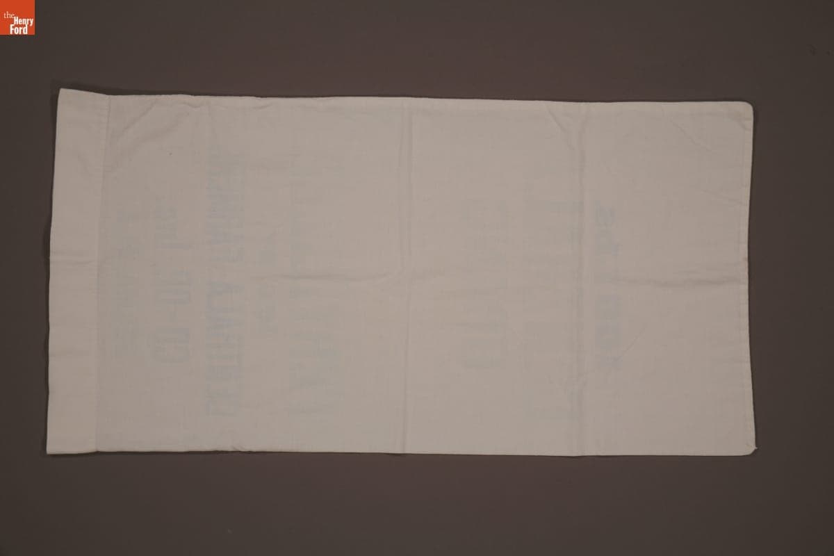 Pillowcase Made from a Commercial Fertilizer Bag by Susana Allen Hunter
