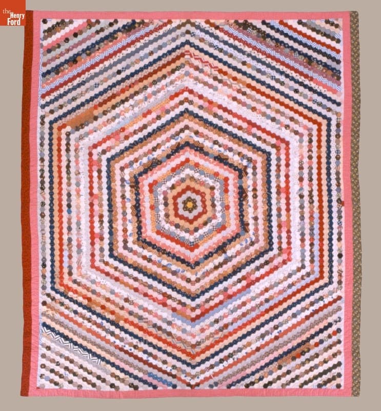 Hexagon Mosaic Quilt by Susan McCord, circa 1900