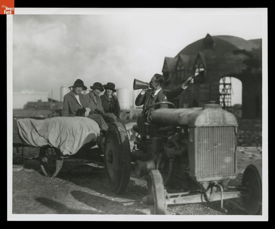 Eleanor and Edsel Ford with Others, on Movie Studio Back Lot, Hollywood, California, circa 1923