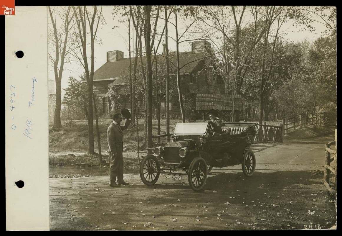 Woman Driving 1914 Ford Model T Touring Car
