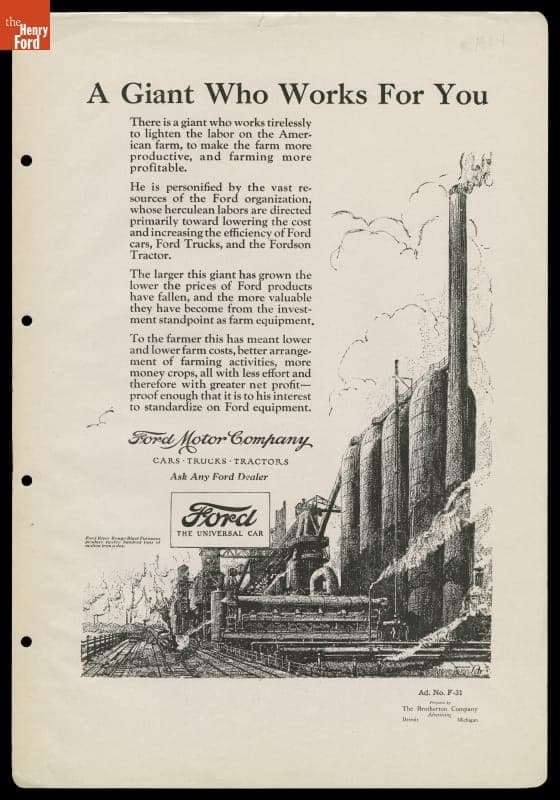 Ford Motor Company Advertisement, "A Giant Who Works for You," 1924