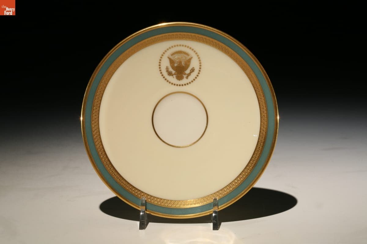 Sample Saucer in Pattern of the Truman Service of Presidential China, 1952-1961