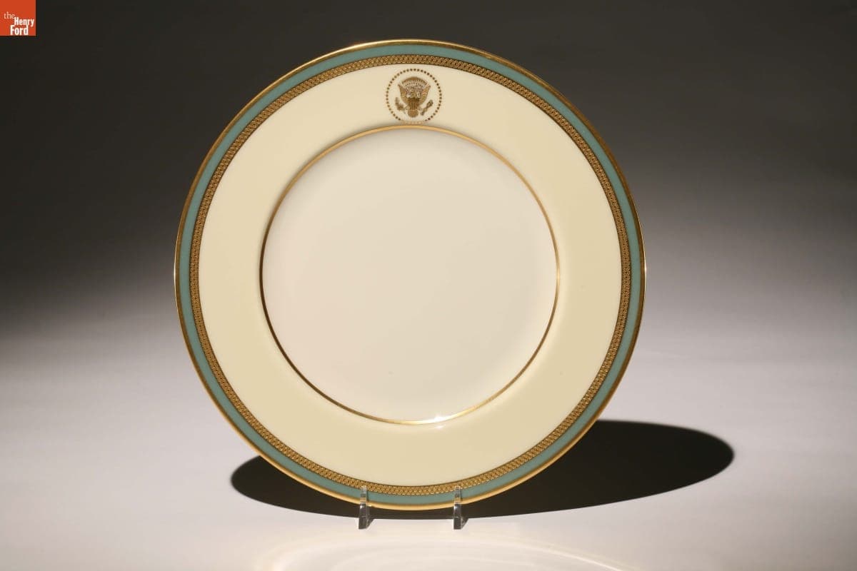 Sample Dinner Plate in Pattern of the Truman Service of Presidential China, 1952-1961