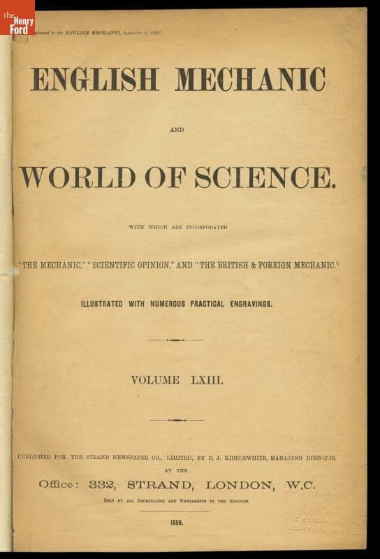 "English Mechanic and World of Science," Volume LXIII, 1896