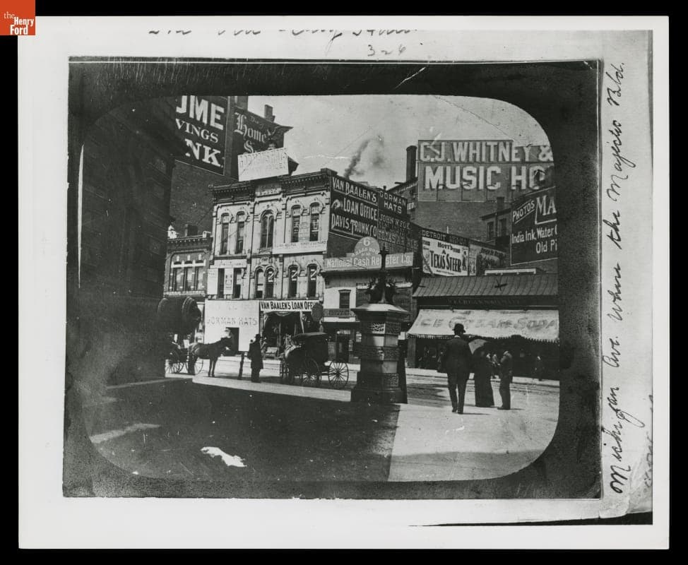 Businesses on Michigan Avenue, Detroit, Michigan, circa 1880