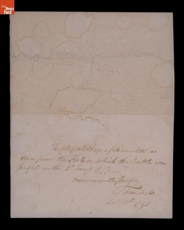 Drawing, "College & Village of Princeton," 1790