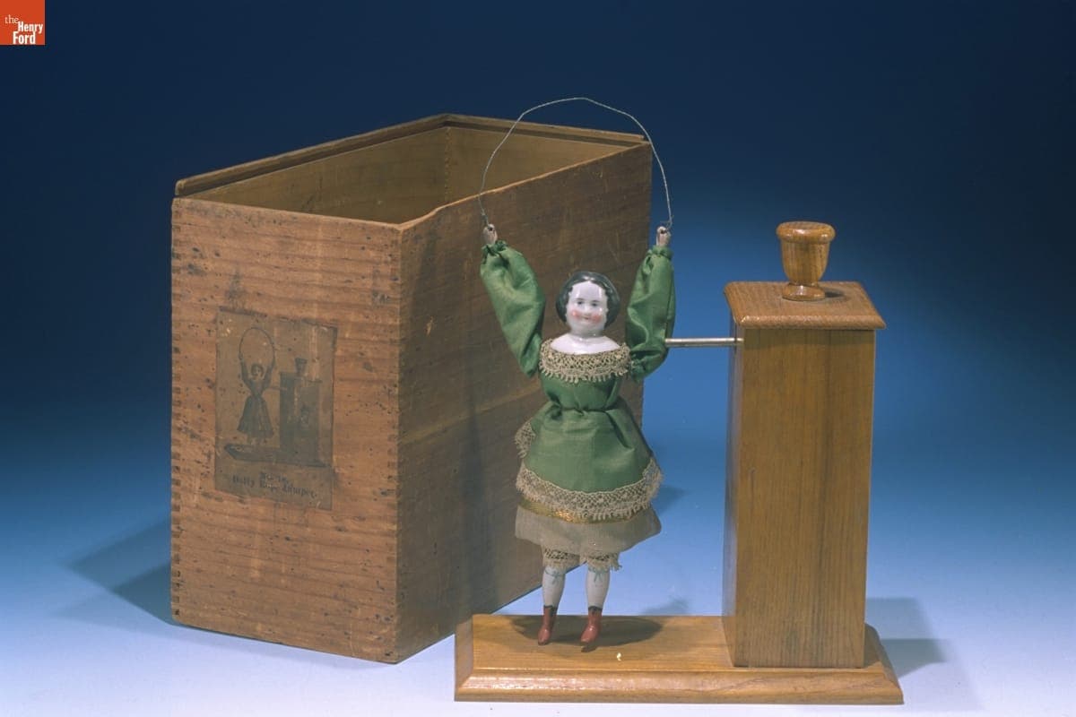 "Dolly Rope Jumper" Mechanical Toy, 1875-1895