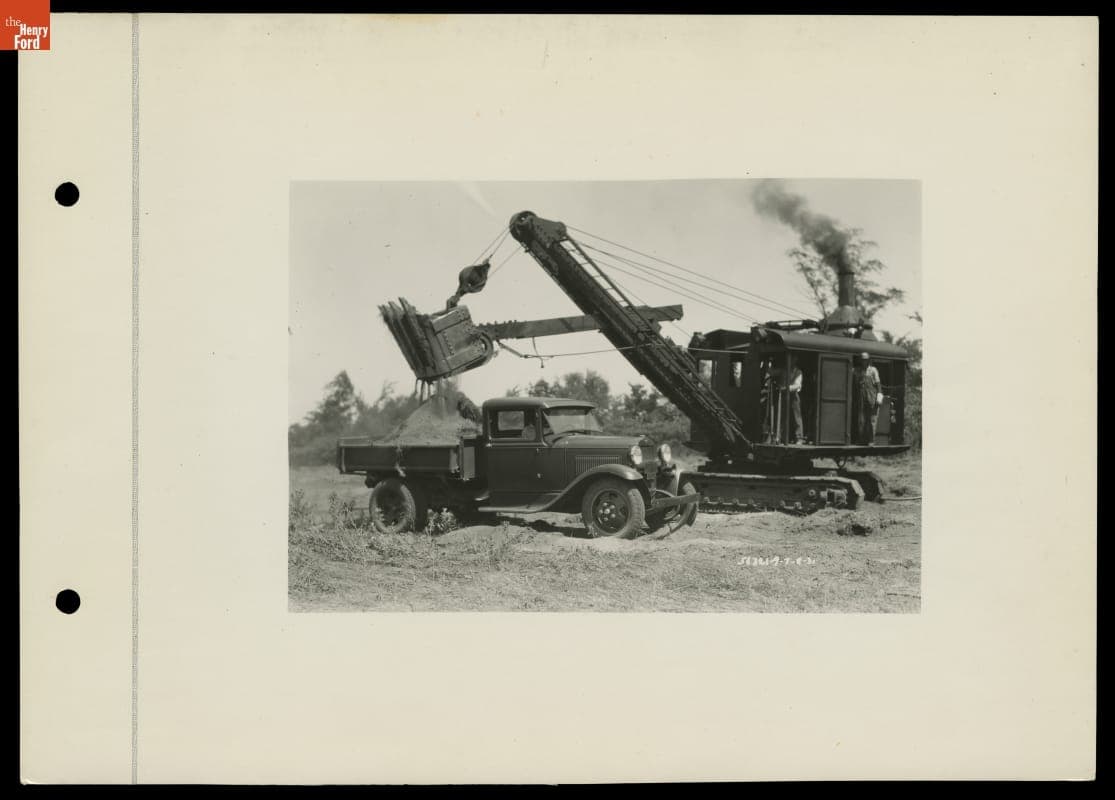 Steam Shovel Loading Ford Model AA Dump Truck, 1931