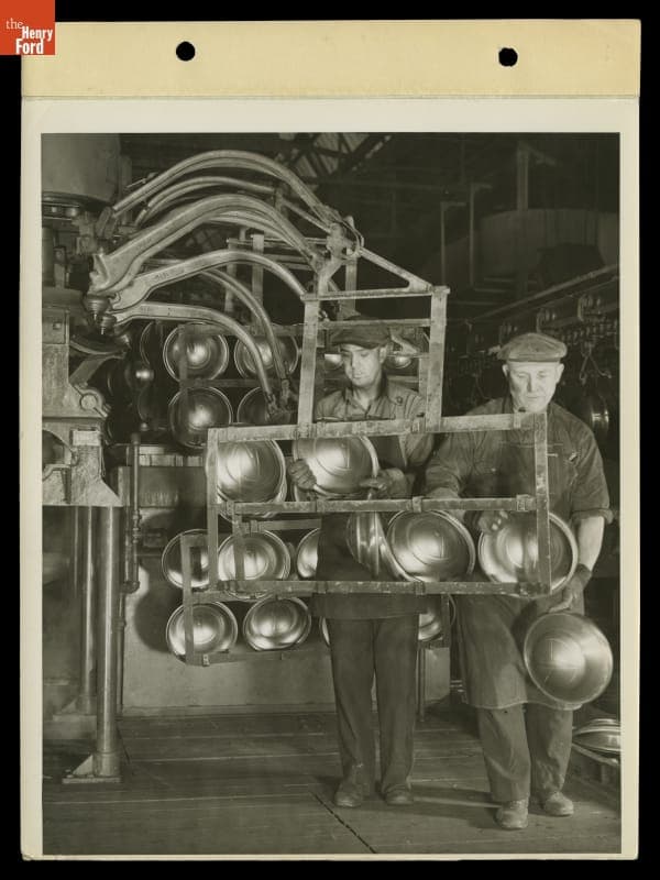 Rustproofing Steel Hub Caps by "Granodizing" Process, Ford Rouge Plant, 1936