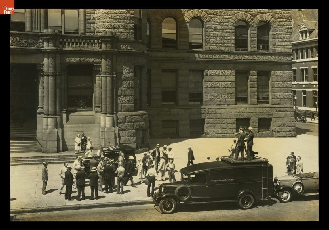 20-Millionth Ford Automobile Tour with Camera Crew, Cincinnati, Ohio, 1931