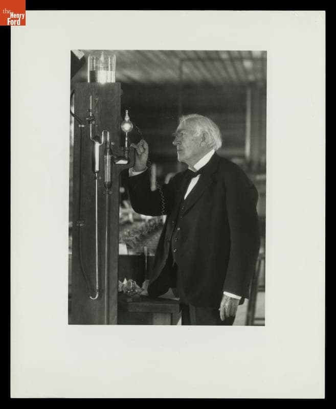 Thomas Edison at Menlo Park Laboratory before Light's Golden Jubilee, October 1929