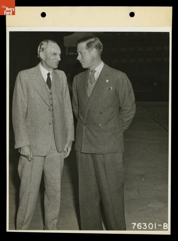 Henry Ford and HRH Edward, The Duke of Windsor, at the Ford Rouge Plant Navy Service School, 1941