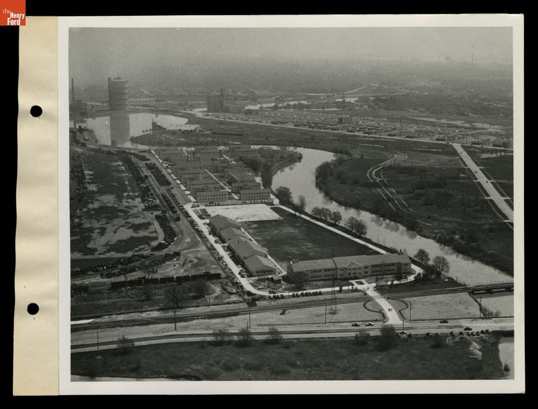 Aerial View of Navy Service School at Ford Rouge Plant, Dearborn, Michigan, 1945