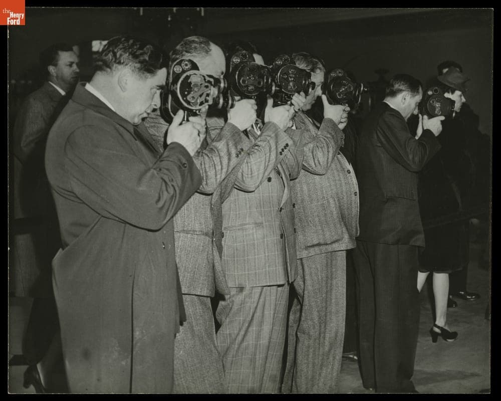 Photographers in Lovett Hall as Henry Ford Lies in Repose, April 9, 1947