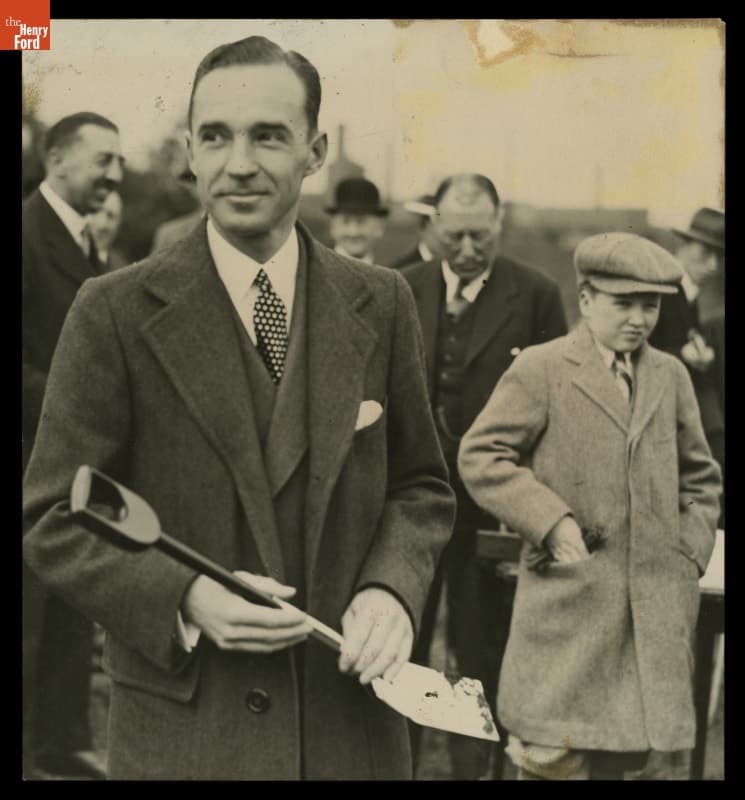 Edsel Ford and Henry Ford II at Ground Breaking for New Ford Plant in Dagenham, England, May 16, 1929