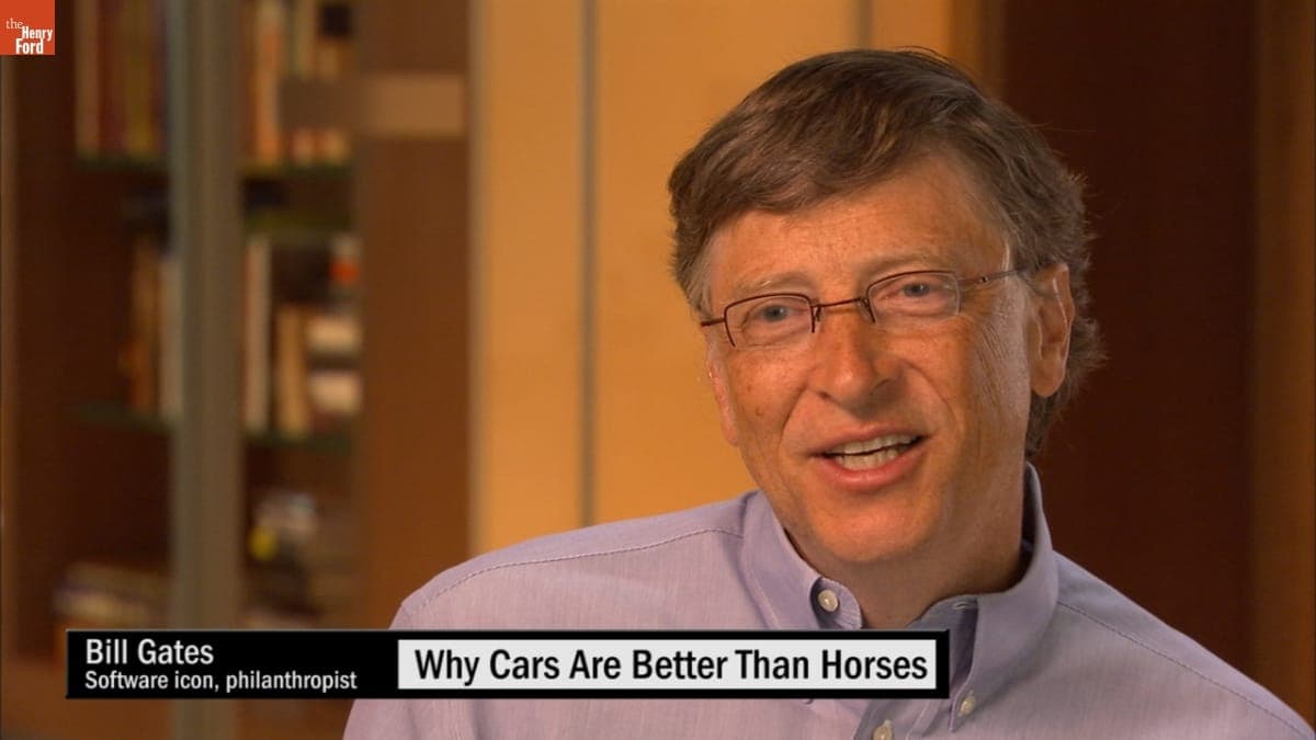 "Why Cars Are Better Than Horses" Clip from Interview with Bill Gates, 2009