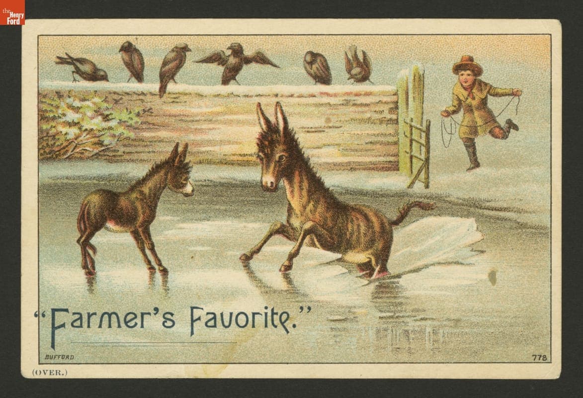 Trade Card for Bickford & Huffman's Diamond Fertilizer Grain Drill, 1870-1900