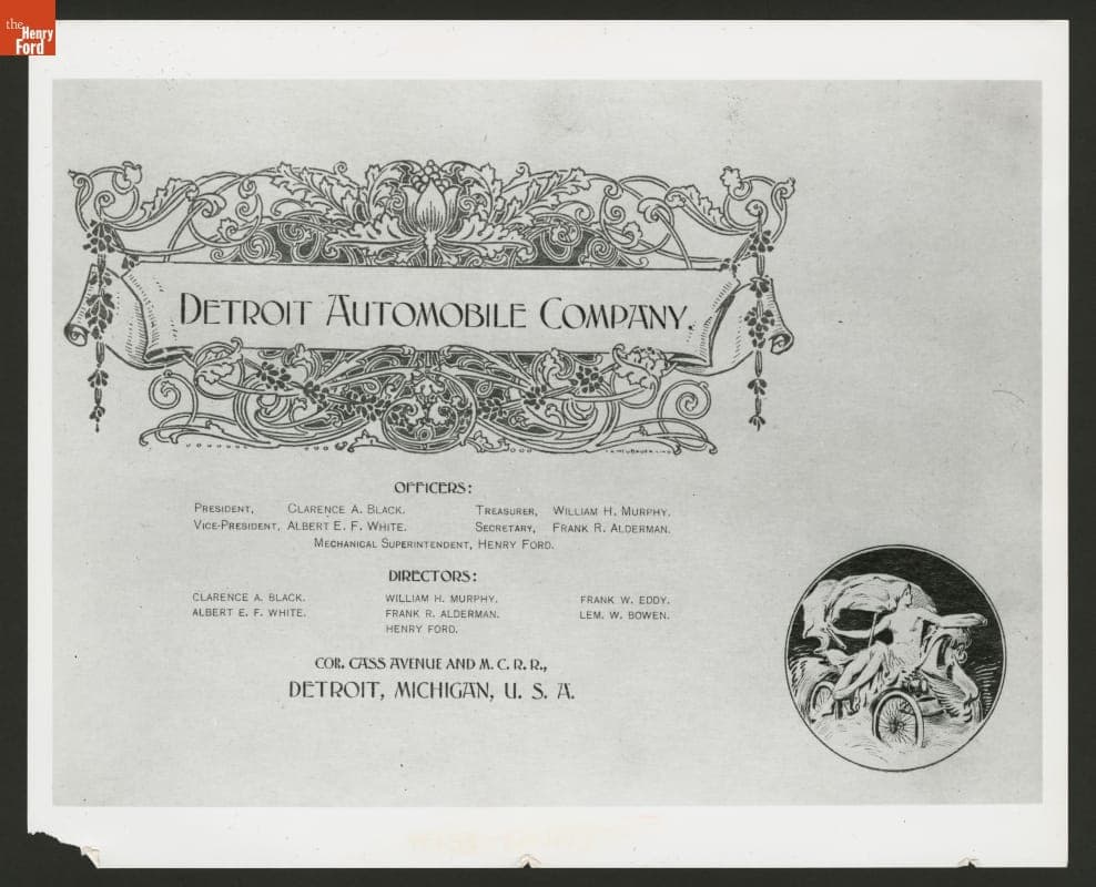 Letterhead of the Detroit Automobile Company, 1899-1901