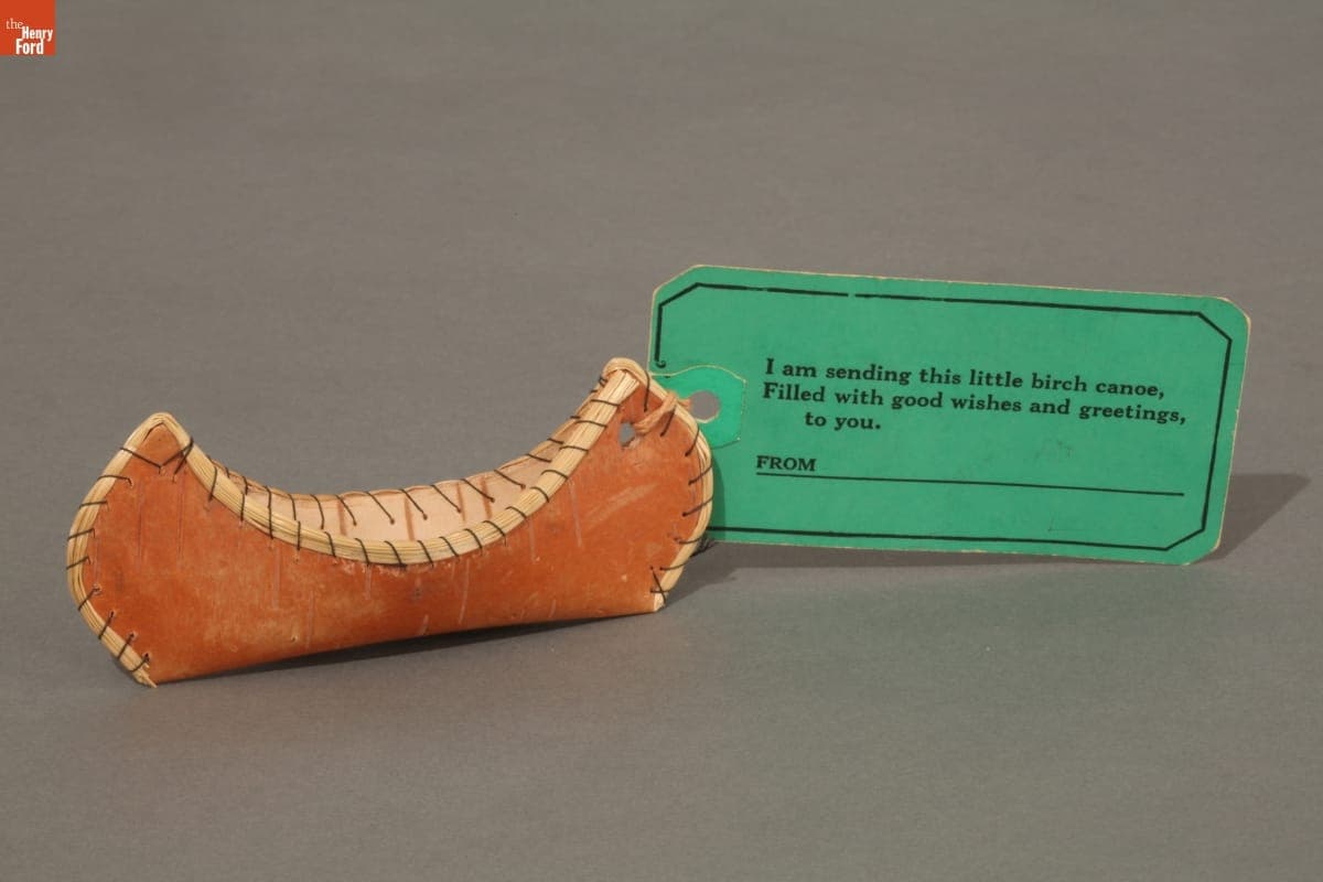 Souvenir Canoe with Greeting, circa 1953