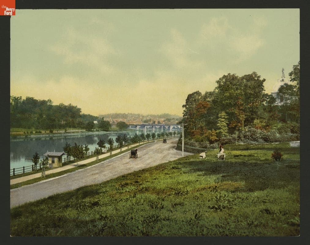 Photochrom, "River Drive from Laurel Hill, Fairmount Park, Philadelphia, Pennsylvania," 1900