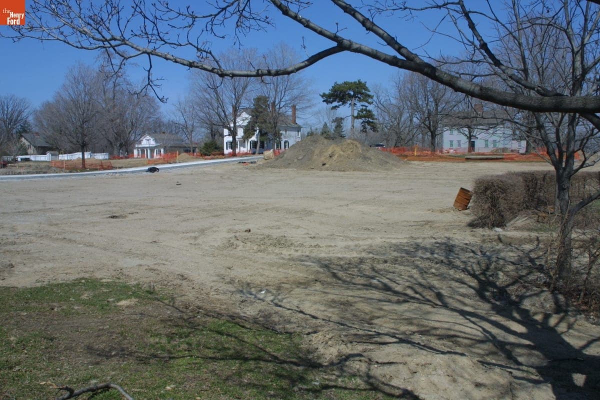 Maple Lane Being Paved during the Greenfield Village Restoration Project, April 2003