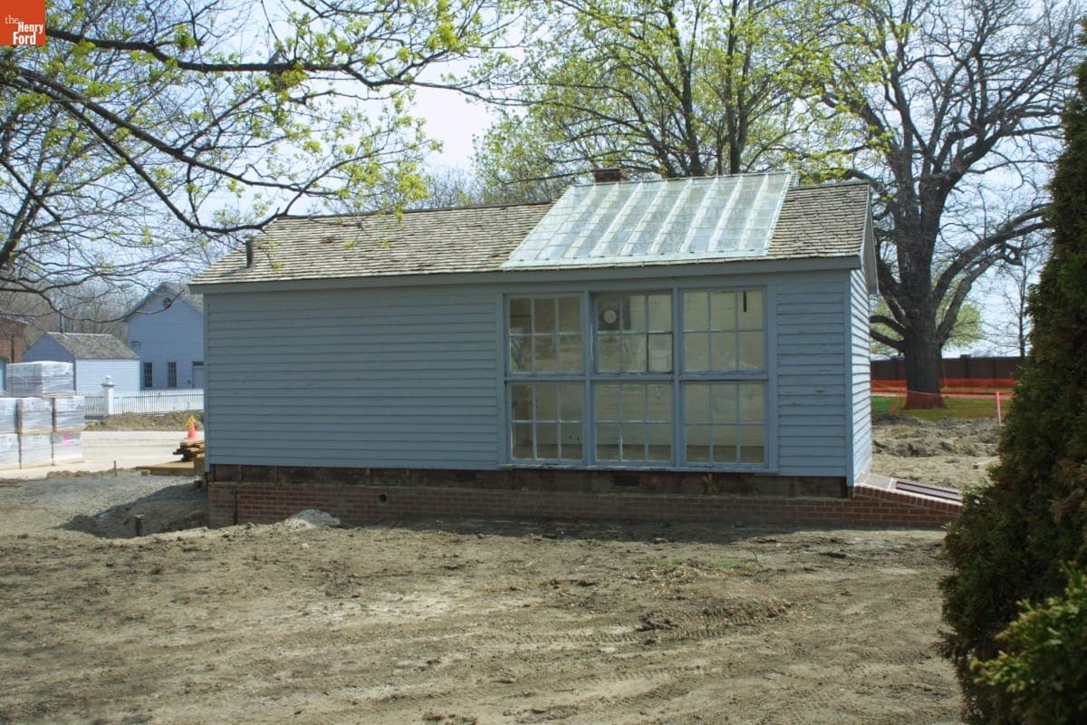 Tintype Studio after Relocation during the Greenfield Village Restoration Project, April 2003