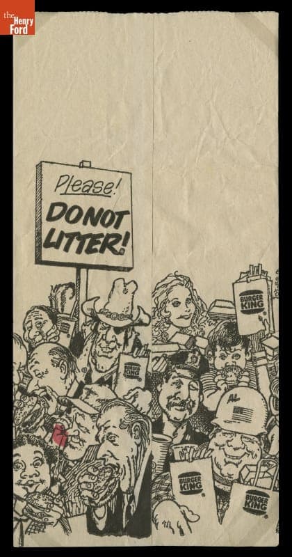 Burger King Paper Bag, "Please! Do Not Litter," 1990